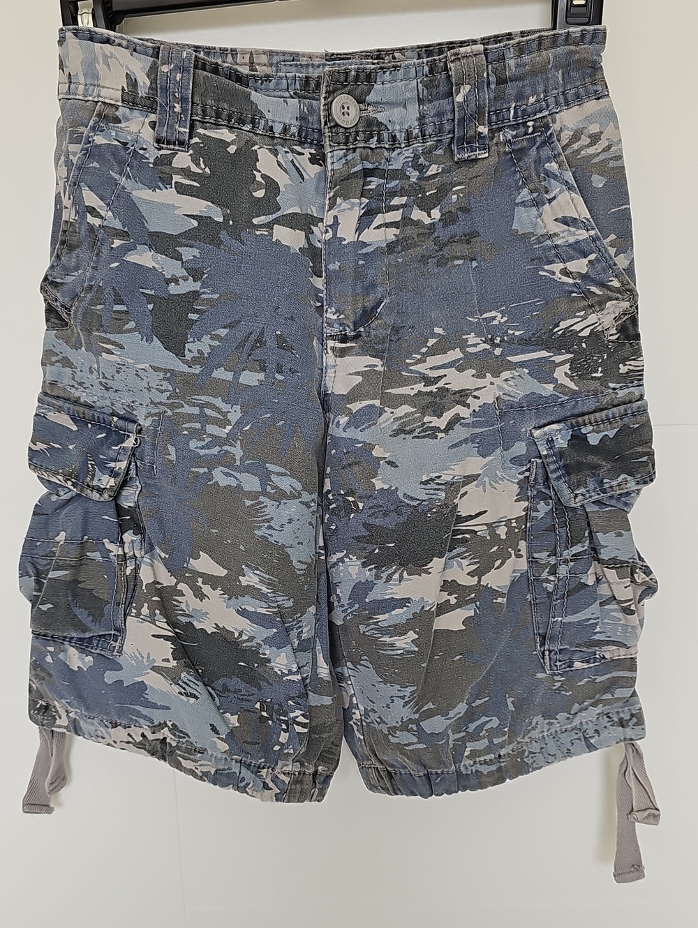 Urban Pipeline Blue Gray Tropical Camo Cargo Shorts Boys 8